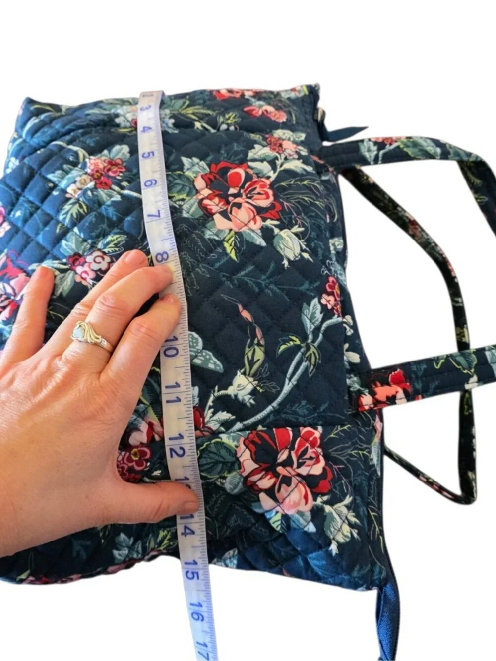 Vera Bradley Rose Toile Quilted Cotton Satchel Crossbody Tote Bag NWT - Picture 12 of 16